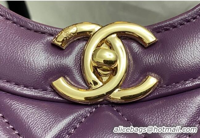 Well Crafted Chanel 31 Shiny Lambskin Small Shopping bag AS4853 Dark Purple 2024