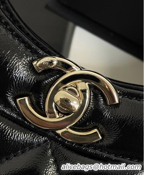 Super Quality Chanel 31 Shiny Lambskin East-West Shopping bag AS4854 Black 2024