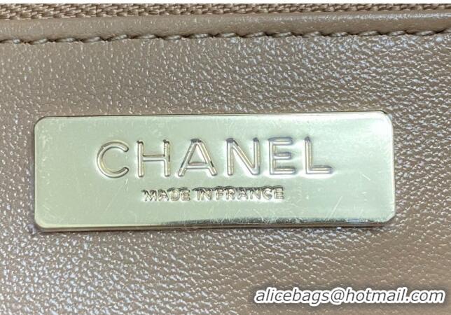 Most Popular Chanel 31 Shiny Lambskin East-West Shopping bag AS4854 Brown 2024