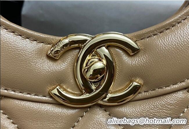 Most Popular Chanel 31 Shiny Lambskin East-West Shopping bag AS4854 Brown 2024