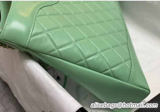 Original Cheap Chanel 31 Shiny Lambskin East-West Shopping bag AS4854 Light Green 2024