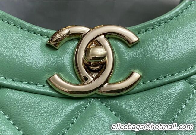 Original Cheap Chanel 31 Shiny Lambskin East-West Shopping bag AS4854 Light Green 2024