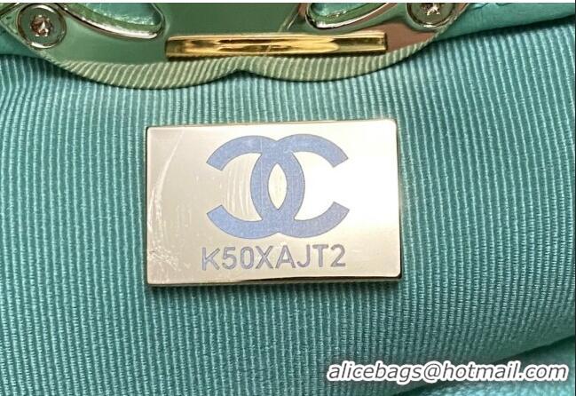 Original Cheap Chanel 31 Shiny Lambskin East-West Shopping bag AS4854 Light Green 2024