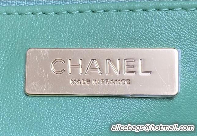 Original Cheap Chanel 31 Shiny Lambskin East-West Shopping bag AS4854 Light Green 2024