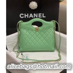 Trendy Design Chanel 31 Bag Shiny Lambskin Mini Shopping Bag AS4133 Light Green 2024