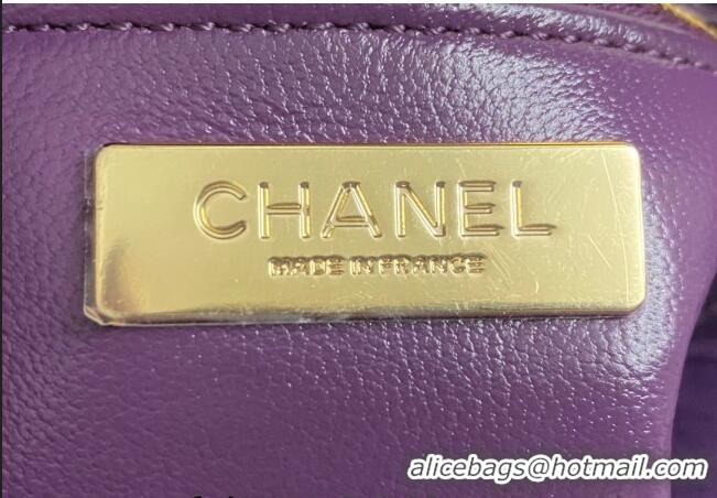 Good Quality Chanel 31 Bag Shiny Lambskin Mini Shopping Bag AS4133 Dark Purple 2024