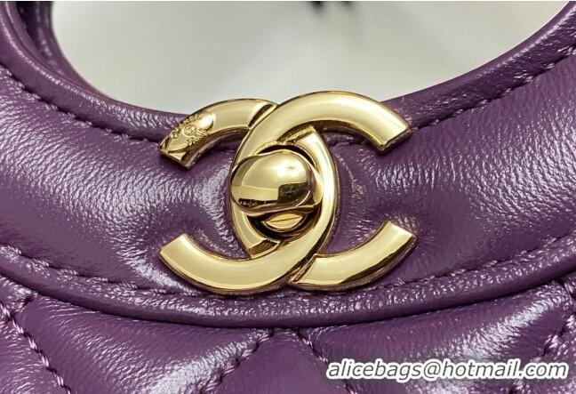 Good Quality Chanel 31 Bag Shiny Lambskin Mini Shopping Bag AS4133 Dark Purple 2024