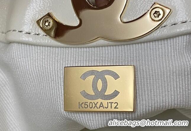 Big Discount Chanel 31 Bag Shiny Lambskin Mini Shopping Bag AS4133 White 2024