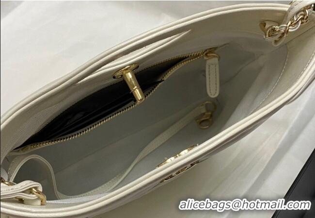 Big Discount Chanel 31 Bag Shiny Lambskin Mini Shopping Bag AS4133 White 2024