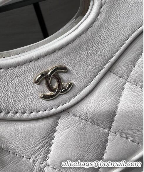 Low Cost Chanel Shiny Lambskin Clutch with Chain AP3875 White 2024