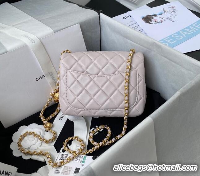 Market Sells Chanel Lambskin Mini Square Flap Bag with Gold-Tone Metal Ball AS1786 Light Pink 2024