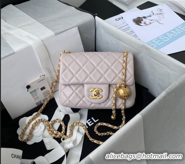 Market Sells Chanel Lambskin Mini Square Flap Bag with Gold-Tone Metal Ball AS1786 Light Pink 2024