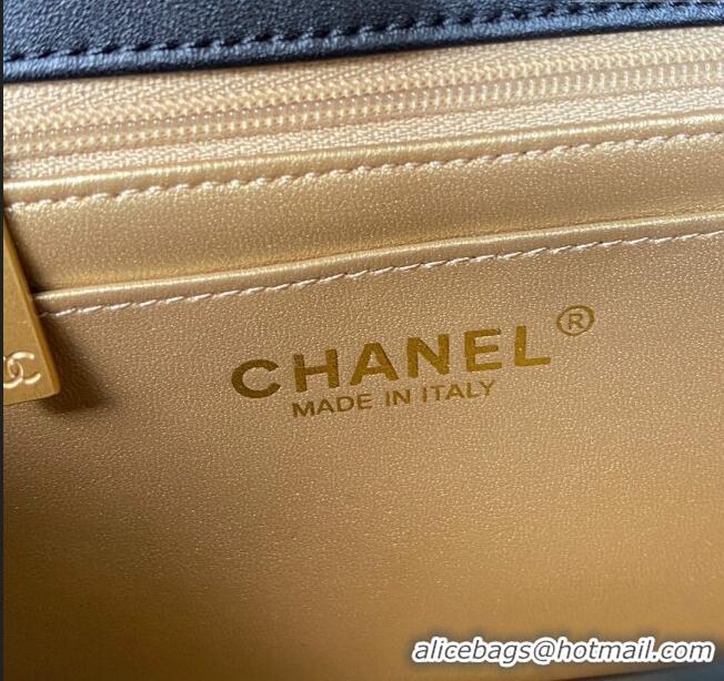 Buy Classic Chanel Lambskin Mini Square Flap Bag with Gold-Tone Metal Ball AS1786 Black 2024