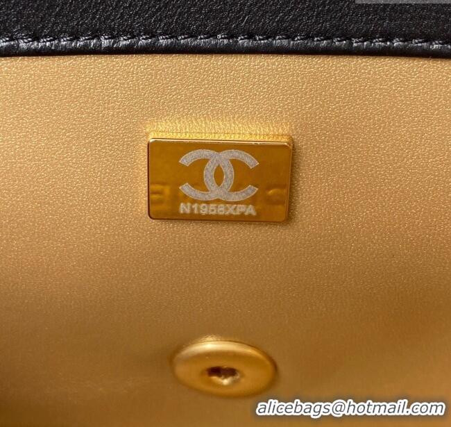 Buy Classic Chanel Lambskin Mini Square Flap Bag with Gold-Tone Metal Ball AS1786 Black 2024