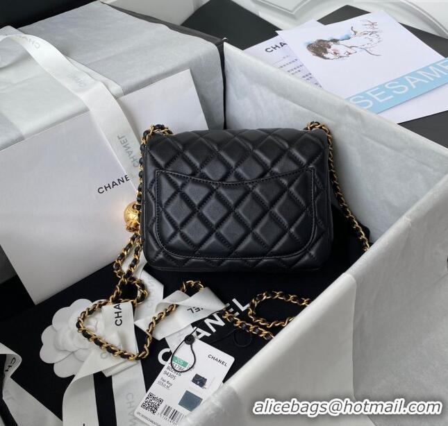 Buy Classic Chanel Lambskin Mini Square Flap Bag with Gold-Tone Metal Ball AS1786 Black 2024