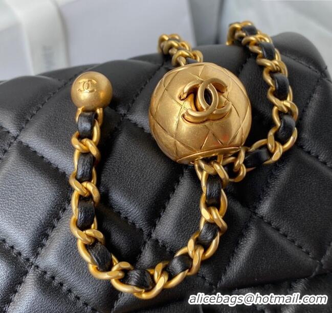 Buy Classic Chanel Lambskin Mini Square Flap Bag with Gold-Tone Metal Ball AS1786 Black 2024