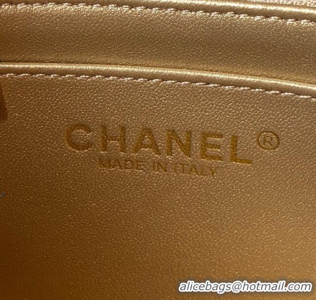 Top Quality Chanel Lambskin Mini Square Flap Bag with Gold-Tone Metal Ball AS1786 Pink 2024