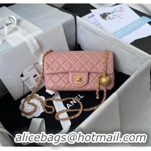 Best Price Chanel Lambskin Small Flap Bag with Gold-Tone Metal Ball AS1787 Light Pink 2024