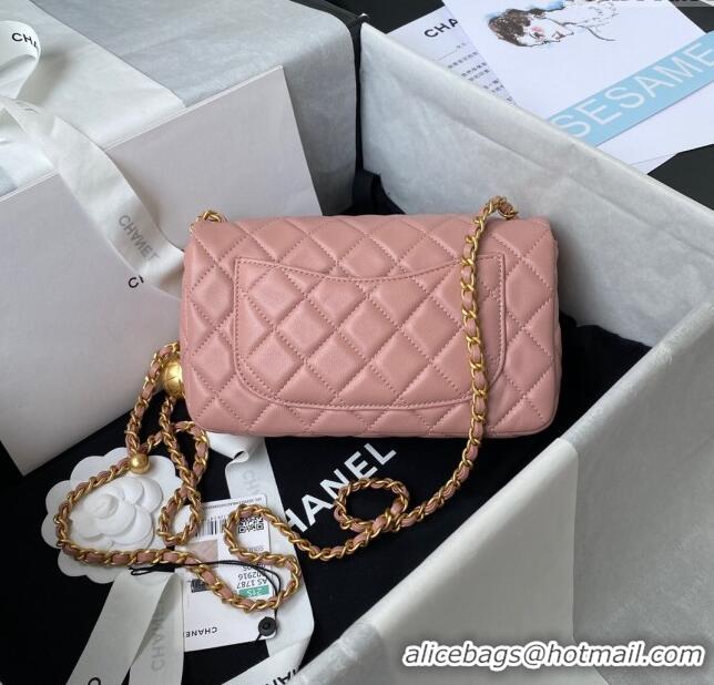 Best Price Chanel Lambskin Small Flap Bag with Gold-Tone Metal Ball AS1787 Light Pink 2024