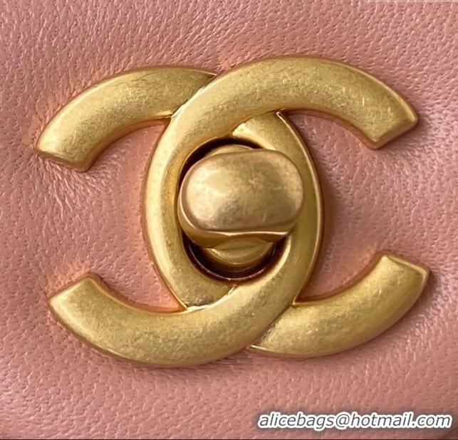 Best Price Chanel Lambskin Small Flap Bag with Gold-Tone Metal Ball AS1787 Light Pink 2024