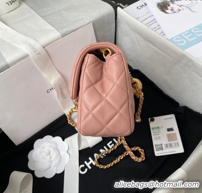 Best Price Chanel Lambskin Small Flap Bag with Gold-Tone Metal Ball AS1787 Light Pink 2024