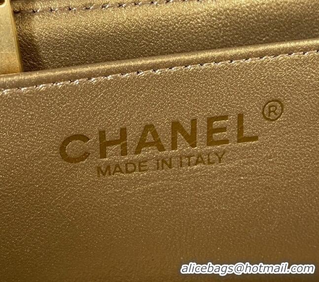 Grade Fashion Chanel Lambskin Small Flap Bag with Gold-Tone Metal Ball AS1787 Grey 2024