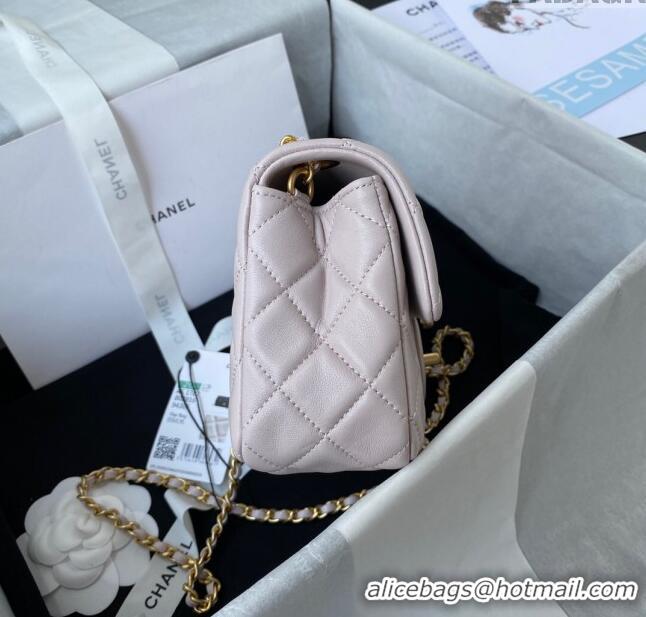 Buy Fashion Chanel Lambskin Small Flap Bag with Gold-Tone Metal Ball AS1787 Pale Pink 2024