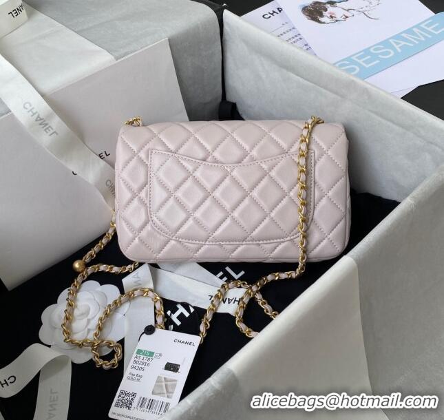 Buy Fashion Chanel Lambskin Small Flap Bag with Gold-Tone Metal Ball AS1787 Pale Pink 2024