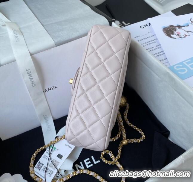 Buy Fashion Chanel Lambskin Small Flap Bag with Gold-Tone Metal Ball AS1787 Pale Pink 2024