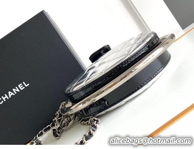 Hot Style Chanel Tellurion Silver Calfskin Small Evening Bag with Chain AS7119 2024