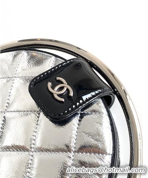 Hot Style Chanel Tellurion Silver Calfskin Small Evening Bag with Chain AS7119 2024