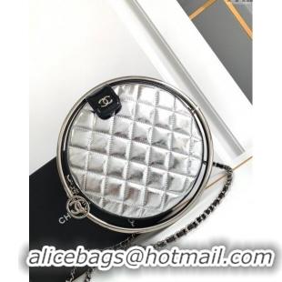 Market Sells Chanel Tellurion Silver Calfskin Large Evening Bag with Chain AS7118 2024