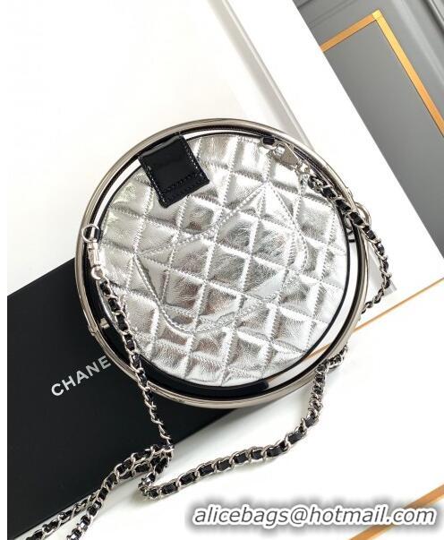 Market Sells Chanel Tellurion Silver Calfskin Large Evening Bag with Chain AS7118 2024