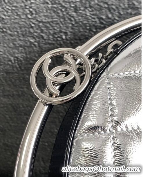 Market Sells Chanel Tellurion Silver Calfskin Large Evening Bag with Chain AS7118 2024