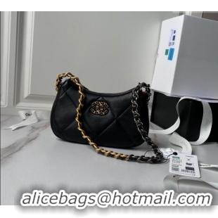 Modern Classic Chanel 19 Calfskin Clutch with Short Chain AP3763 Black 2024