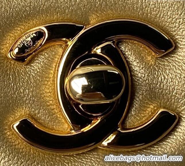 New Release Creation Chanel Calfskin Mini Flap bag with Chain Top Handle AS4848 Gold 2024