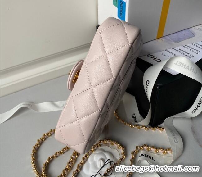 Inexpensive Chanel Calfskin Mini Flap bag with Chain Top Handle AS4847 Light Pink 2024