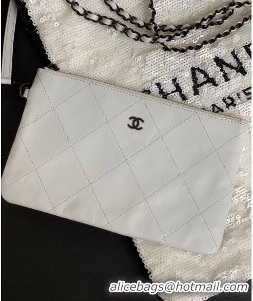 Top Quality Chanel Sequins & Black Metal Shopping bag AS4856 White/Black 2024