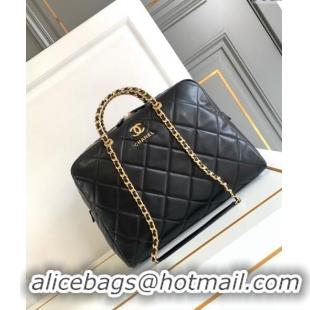 Buy Classic Chanel Quilted Calfskin Vintage Bowling Bag A0507 Black 2024