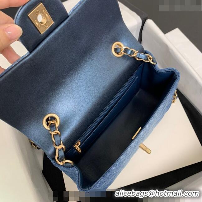 Spot Bulk Chanel Washed Denim Classic 11.12 Flap bag A01112 Blue 2024