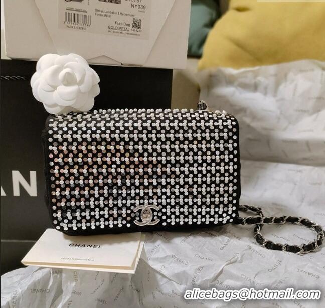 Market Sells Chanel Sequins & Pearls Mini Flap Evening bag AS4793 Black 2024