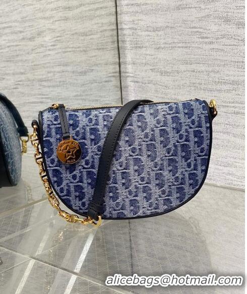 Hot Style Dior Callisto Moon Medium bag in  Denim Dior Oblique Jacquard CD24076 Blue 2024