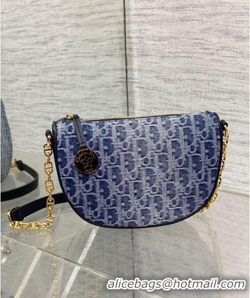 Hot Style Dior Callisto Moon Medium bag in  Denim Dior Oblique Jacquard CD24076 Blue 2024