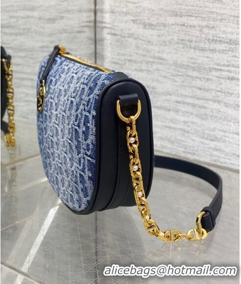 Hot Style Dior Callisto Moon Medium bag in  Denim Dior Oblique Jacquard CD24076 Blue 2024