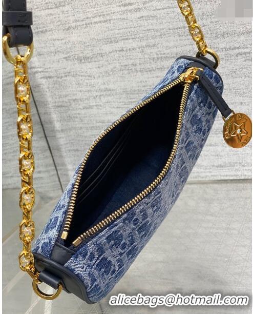 Hot Style Dior Callisto Moon Medium bag in  Denim Dior Oblique Jacquard CD24076 Blue 2024