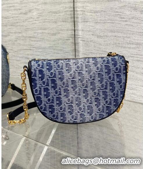 Hot Style Dior Callisto Moon Medium bag in  Denim Dior Oblique Jacquard CD24076 Blue 2024