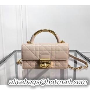 Luxury Cheap Dior Mini Dior Ange Top handle Bag in Macrocannage Calfskin CD4087 Beige 2024