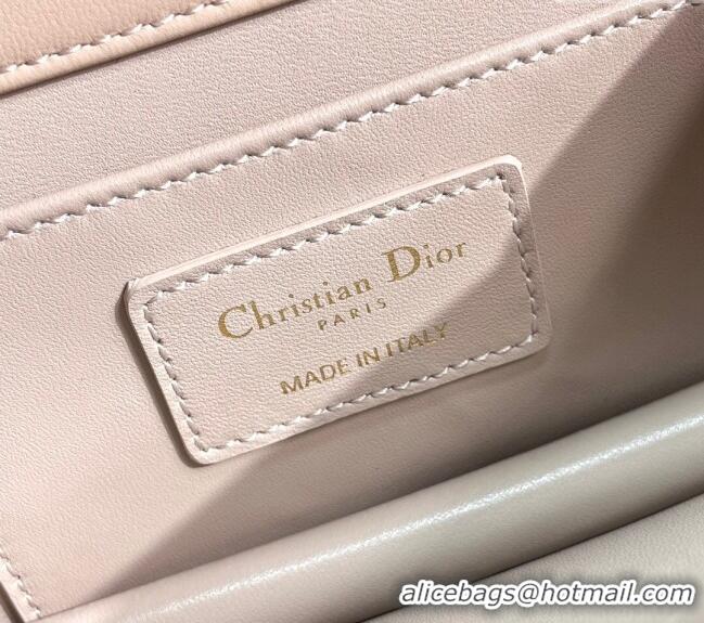 Luxury Cheap Dior Mini Dior Ange Top handle Bag in Macrocannage Calfskin CD4087 Beige 2024