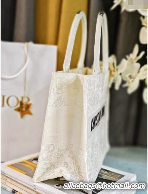 Top Grade Dior Medium Book Tote Bag  in Toile de Jouy Soleil Macrame CD2801 White 2024