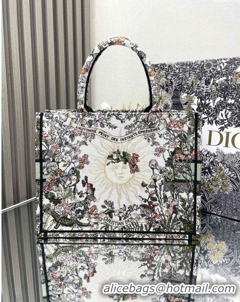 Modern Classic Dior Medium Book Tote Bag in Ecru Multicolor Dior 4 Saisons Automne Soleil Ecru Multicolor CD2804 Green 2